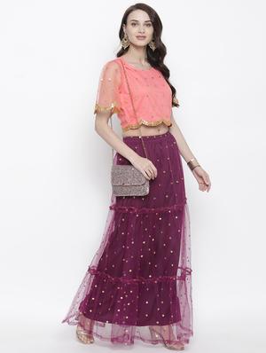 mirror work net blouse - 17338986 - Standard Image - 4