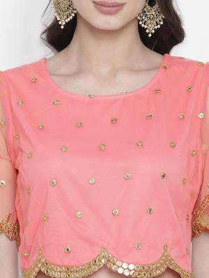 mirror work net blouse - 17338986 - Standard Image - 5
