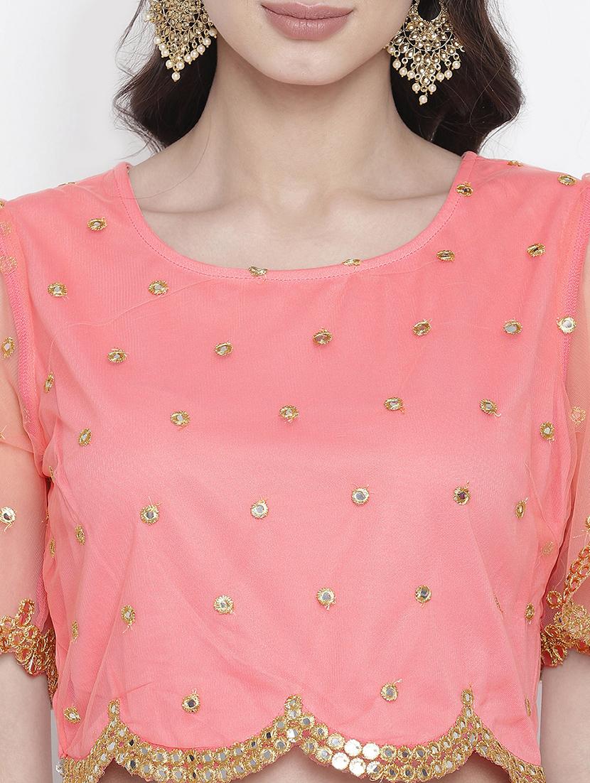 mirror work net blouse - 17338986 - Zoom Image - 5