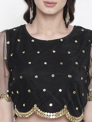 mirror work net blouse - 17338988 - Standard Image - 5