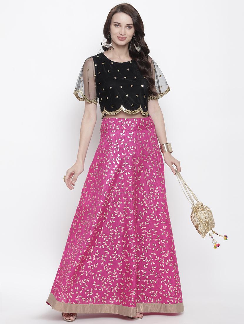 mirror work net blouse - 17338988 - Zoom Image - 4