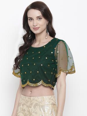 mirror work net blouse - 17338989 - Standard Image - 2