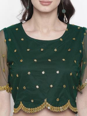 mirror work net blouse - 17338989 - Standard Image - 5