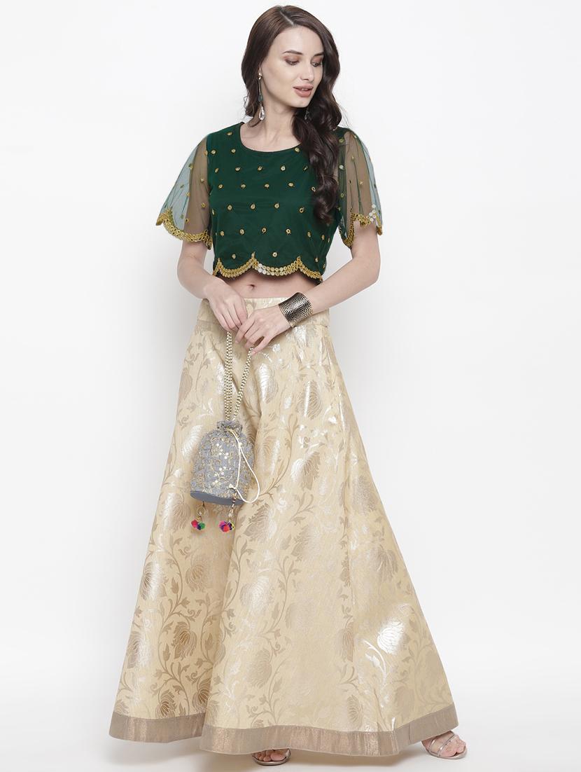 mirror work net blouse - 17338989 - Zoom Image - 4