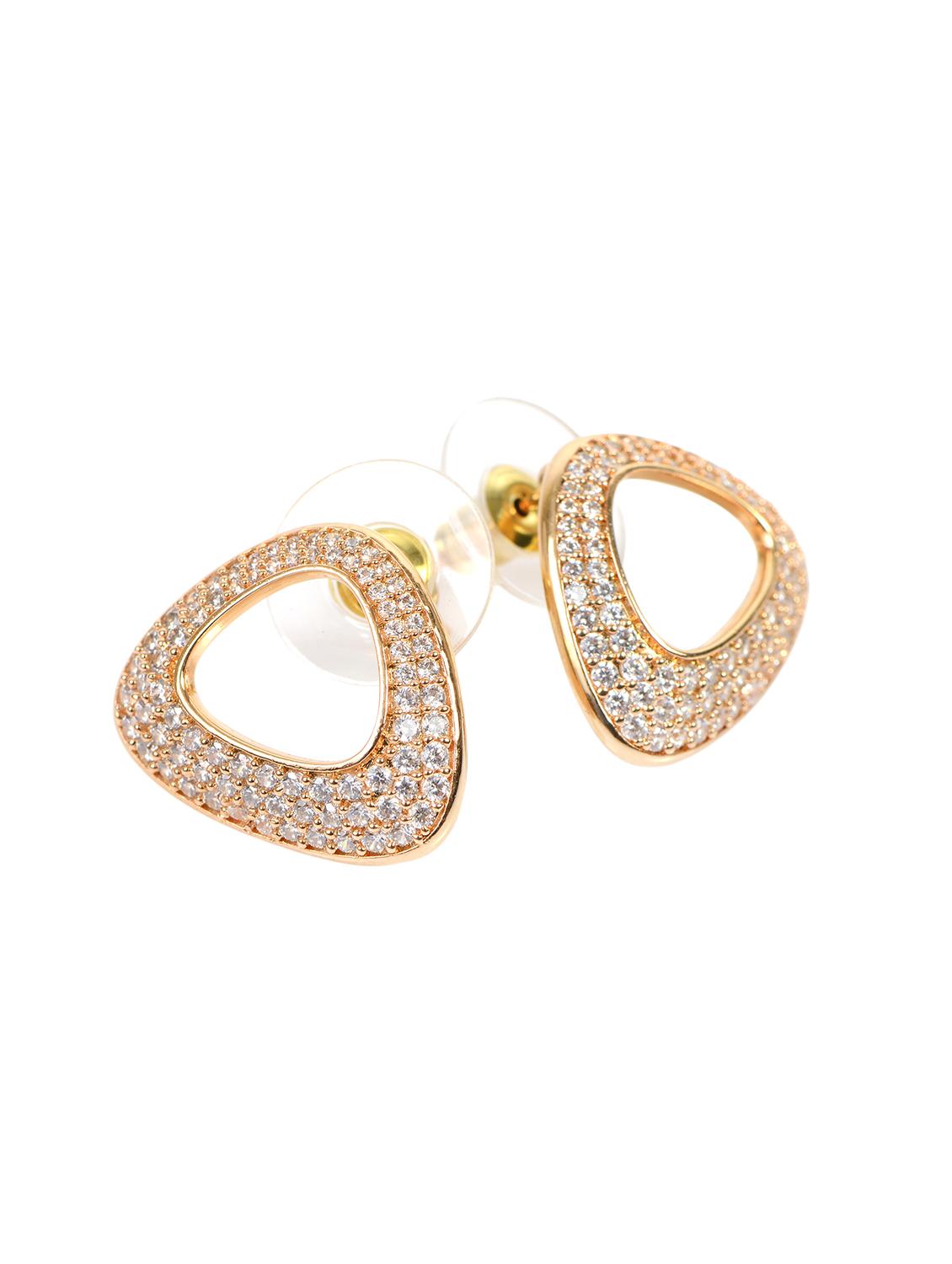 metallic brass studs earring - 17339097 - Zoom Image - 2