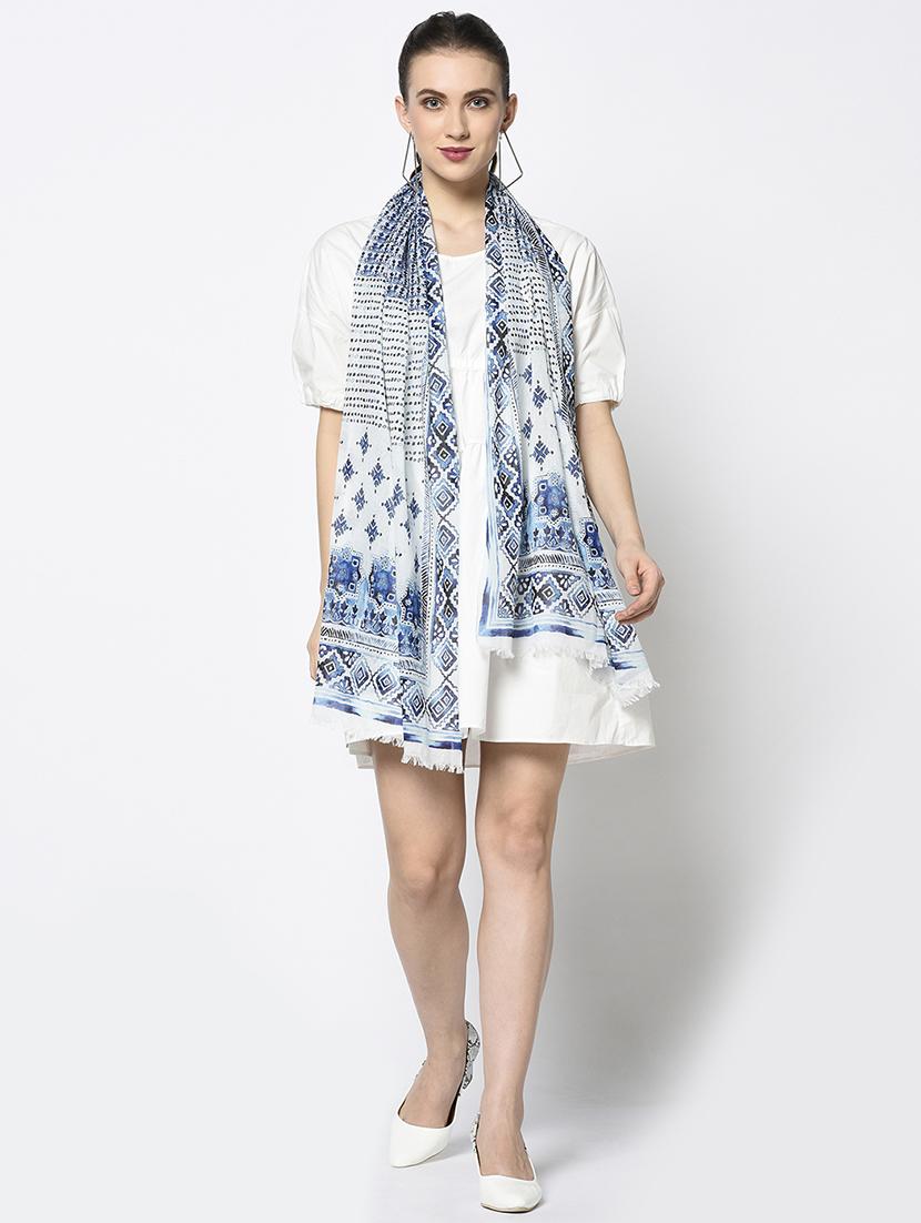 blue cotton stole - 17339698 - Zoom Image - 2