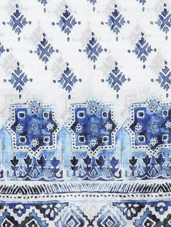 blue cotton stole - 17339698 - Zoom Image - 3