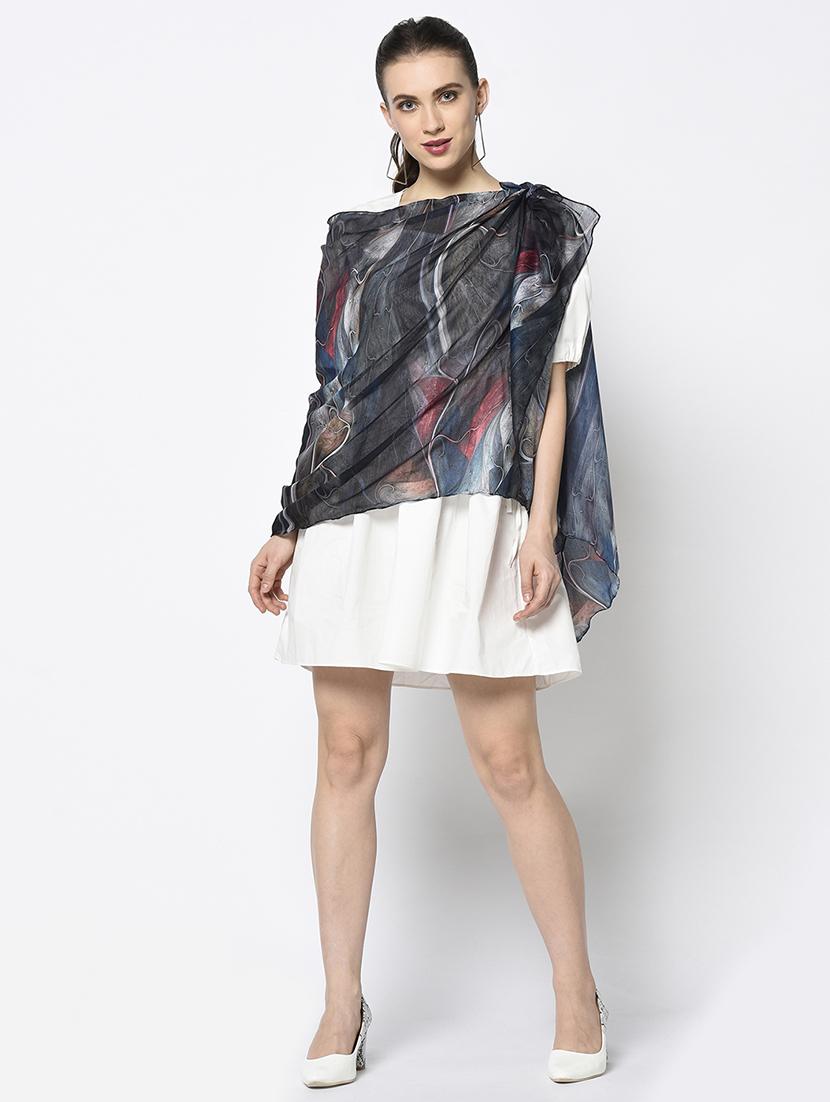 black modal silk stole - 17339699 - Zoom Image - 2