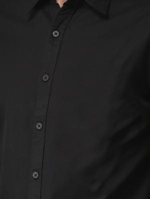 black solid casual shirt - 17339804 - Standard Image - 4