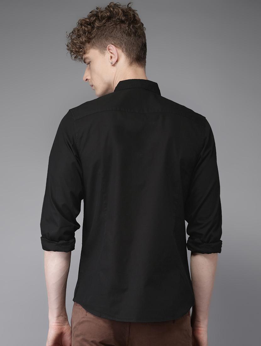 black solid casual shirt - 17339804 - Zoom Image - 2