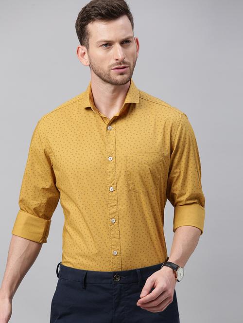mustard printed casual shirt - 17339862 - Very Small Image - 1