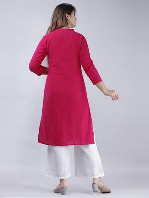 solid straight kurta - 17339920 - Standard Image - 3