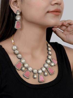 silver brass bridal necklace - 17340033 - Standard Image - 5