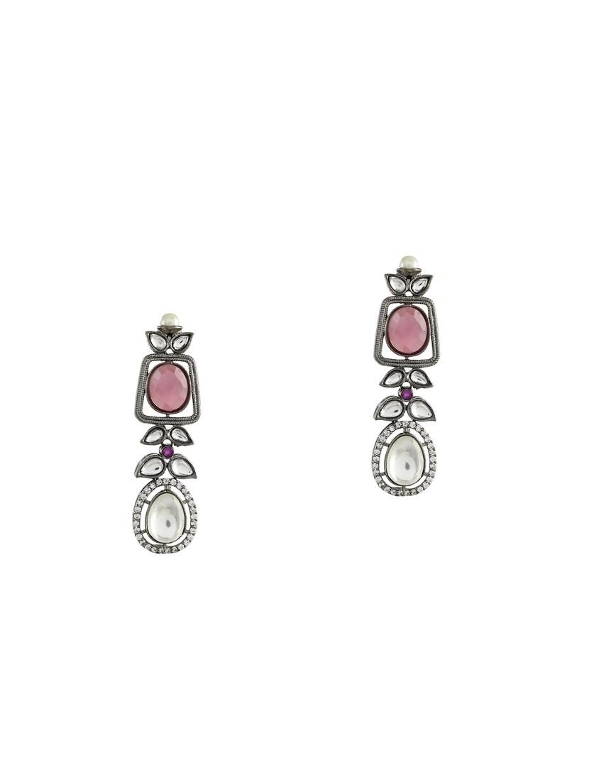 pink silver brass bridal necklace - 17340125 - Zoom Image - 4