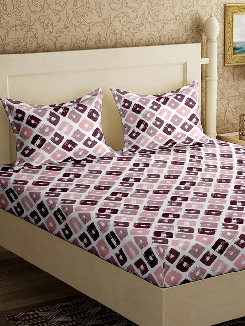 cotton double bedsheet with 2 pillow covers - 17340462 - Standard Image - 1