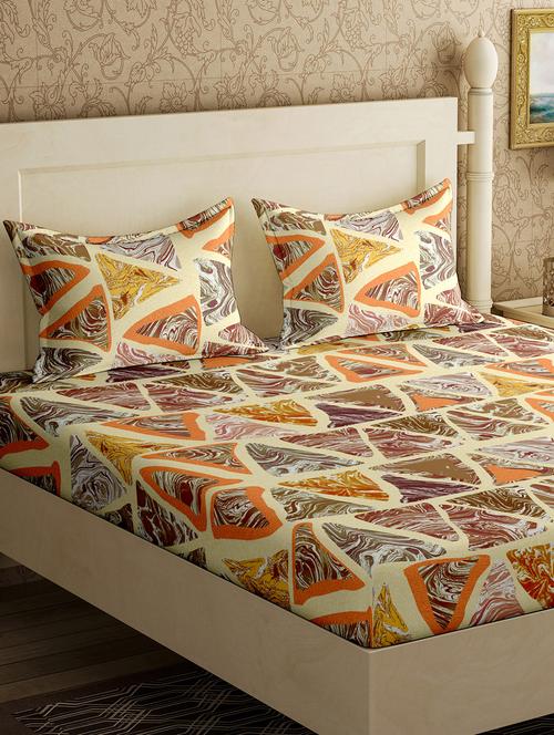 cotton double bedsheet with 2 pillow covers - 17340473 - Standard Image - 1
