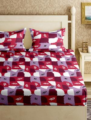 cotton double bedsheet with 2 pillow covers - 17340476 - Standard Image - 2