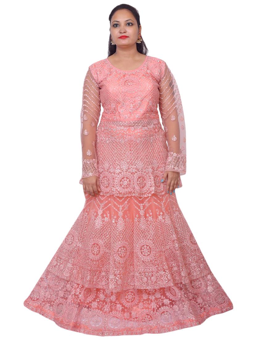 embroidered flared lehenga - 17341213 - Zoom Image - 1