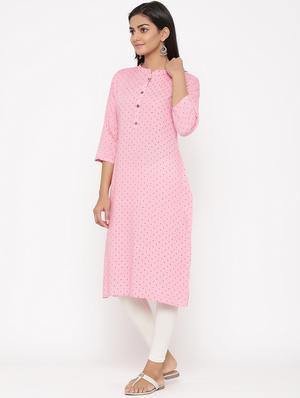 printed straight kurta - 17341229 - Standard Image - 2