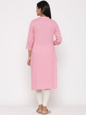 printed straight kurta - 17341229 - Standard Image - 3