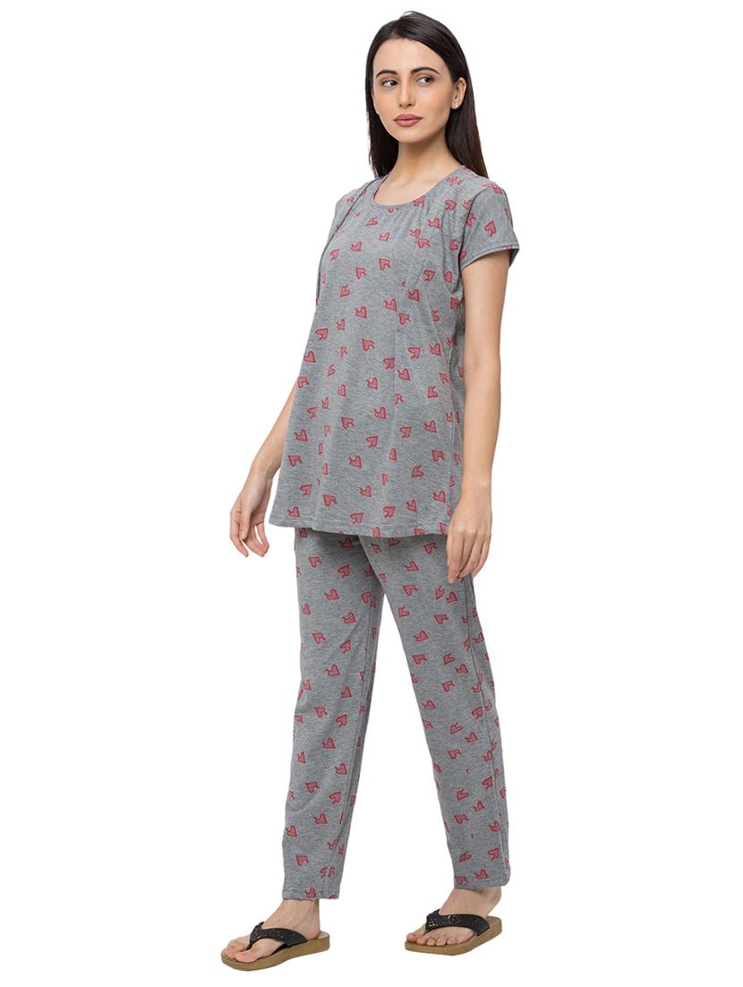 polka dot tee with pyjama set maternity wear - 17341278 - Zoom Image - 2