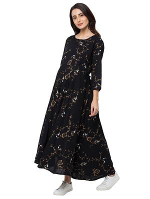 tie back printed maternity wear dress - 17341306 - Standard Image - 2