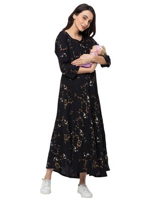 tie back printed maternity wear dress - 17341306 - Standard Image - 4