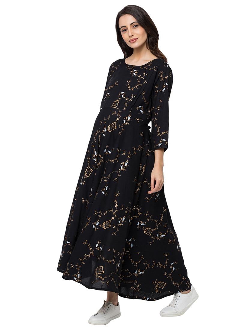 tie back printed maternity wear dress - 17341306 - Zoom Image - 2