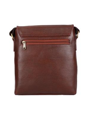 brown leatherette (pu) regular sling bag - 17341407 - Standard Image - 2