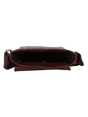 brown leatherette (pu) regular sling bag - 17341407 - Standard Image - 3
