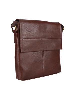 brown leatherette (pu) regular sling bag - 17341407 - Standard Image - 4