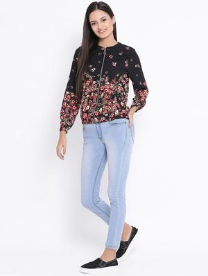 zip up floral jacket - 17341437 - Standard Image - 4