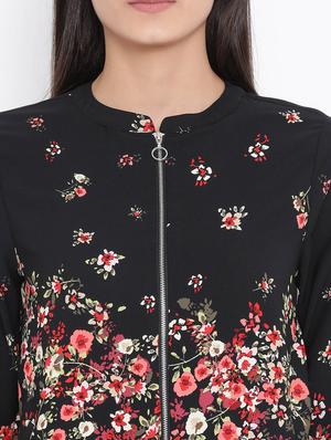 zip up floral jacket - 17341437 - Standard Image - 5