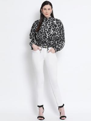 animal print peplum jacket - 17341442 - Standard Image - 4
