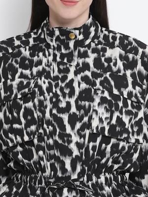 animal print peplum jacket - 17341442 - Standard Image - 5