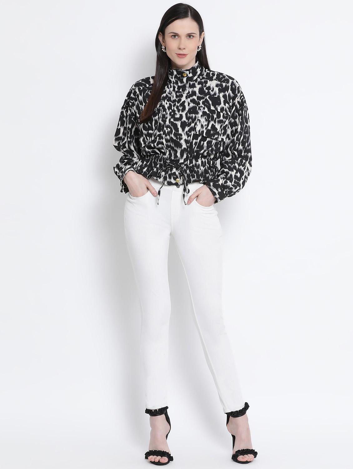 animal print peplum jacket - 17341442 - Zoom Image - 4