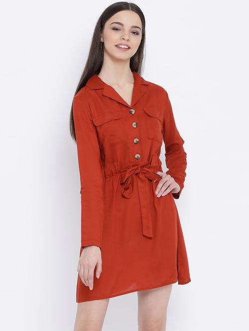 drawstring waist a-line dress - 17341480 - Standard Image - 1