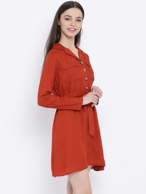 drawstring waist a-line dress - 17341480 - Standard Image - 2
