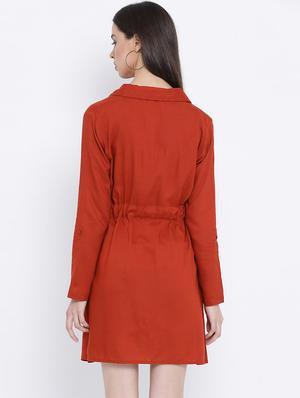 drawstring waist a-line dress - 17341480 - Standard Image - 3