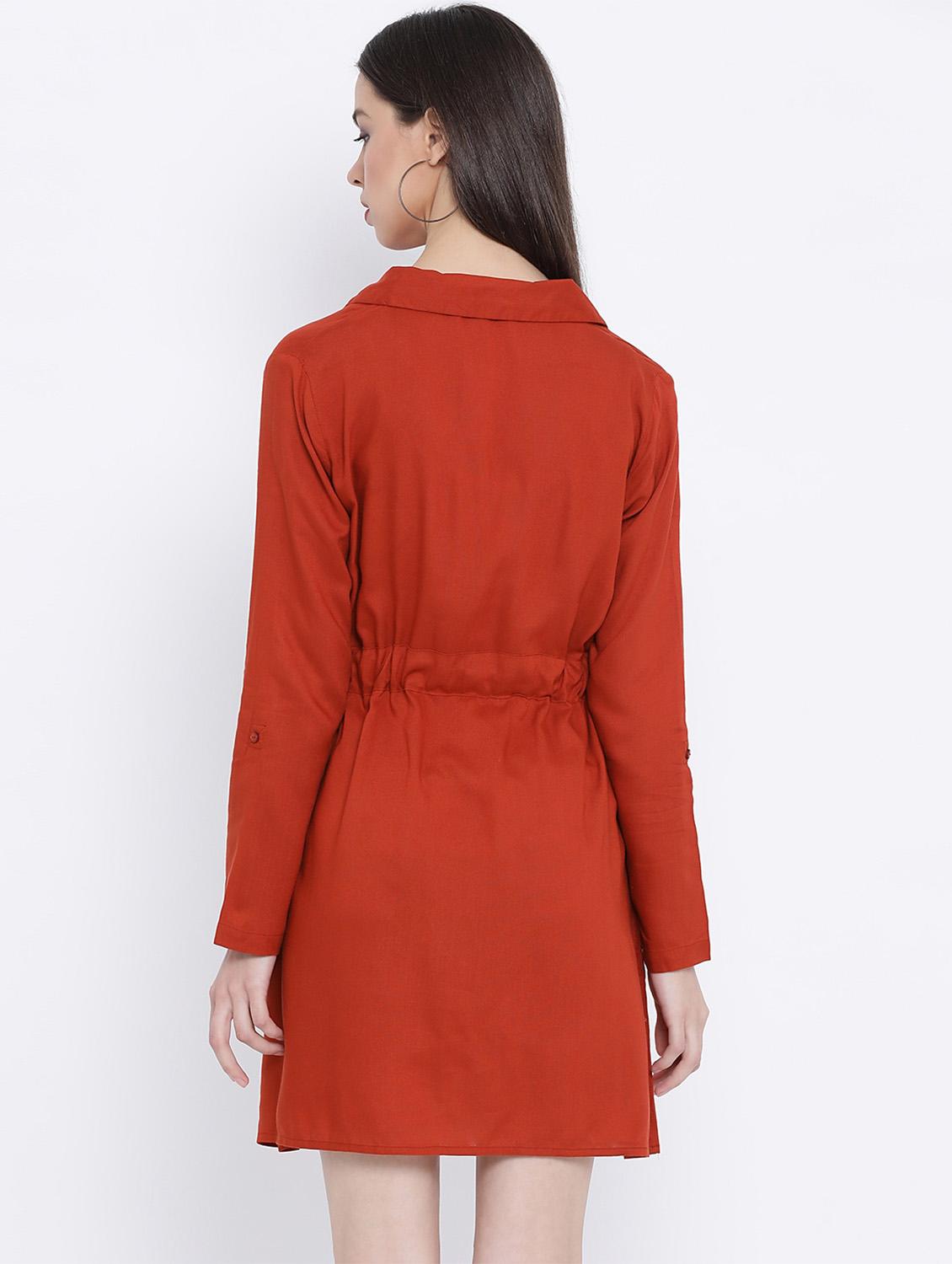 drawstring waist a-line dress - 17341480 - Zoom Image - 3