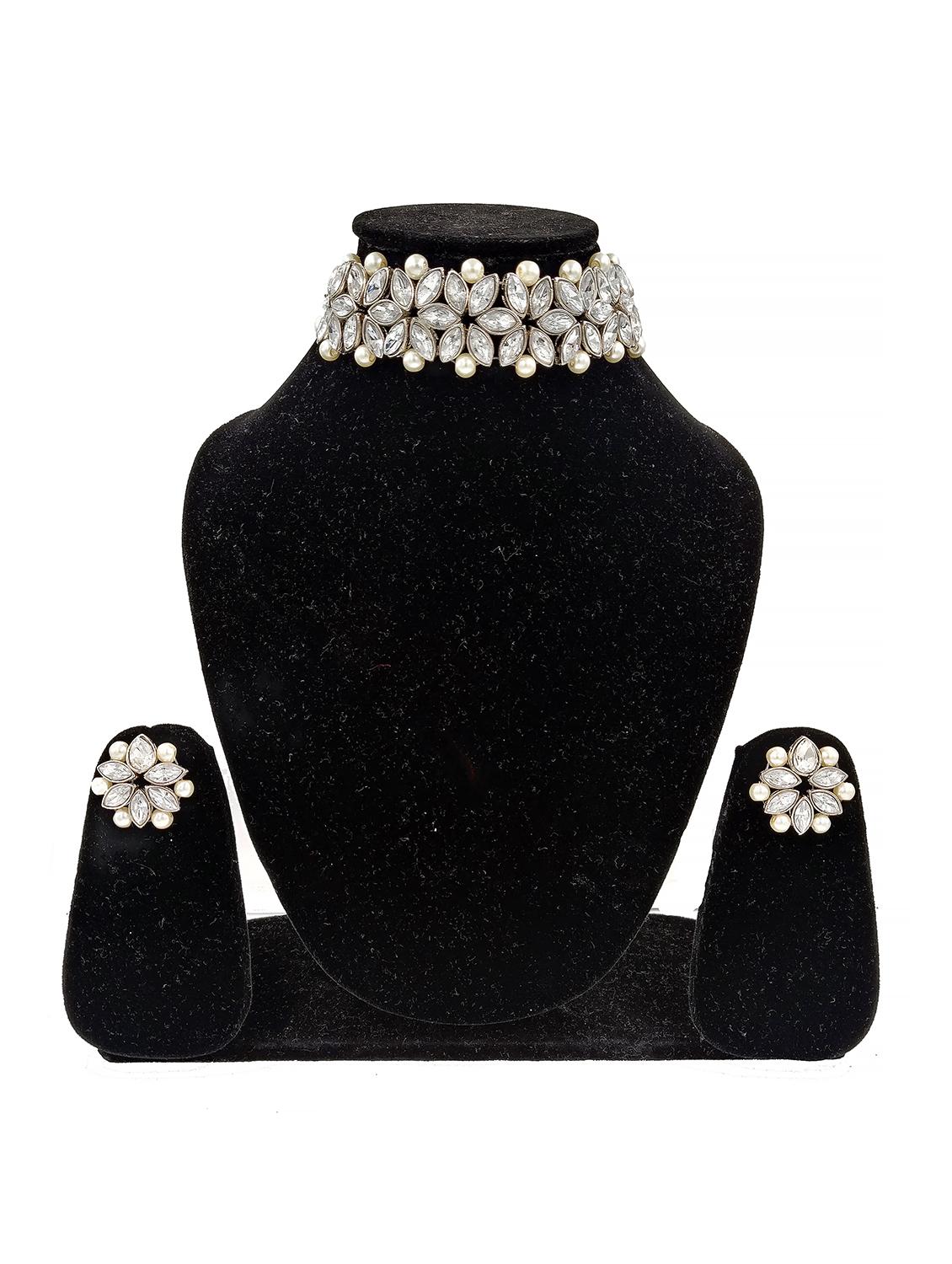 silver plated choker necklace - 17341516 - Zoom Image - 3