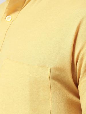 yellow solid short kurta - 17341528 - Standard Image - 5