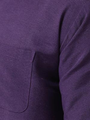 purple solid short kurta - 17341534 - Standard Image - 5
