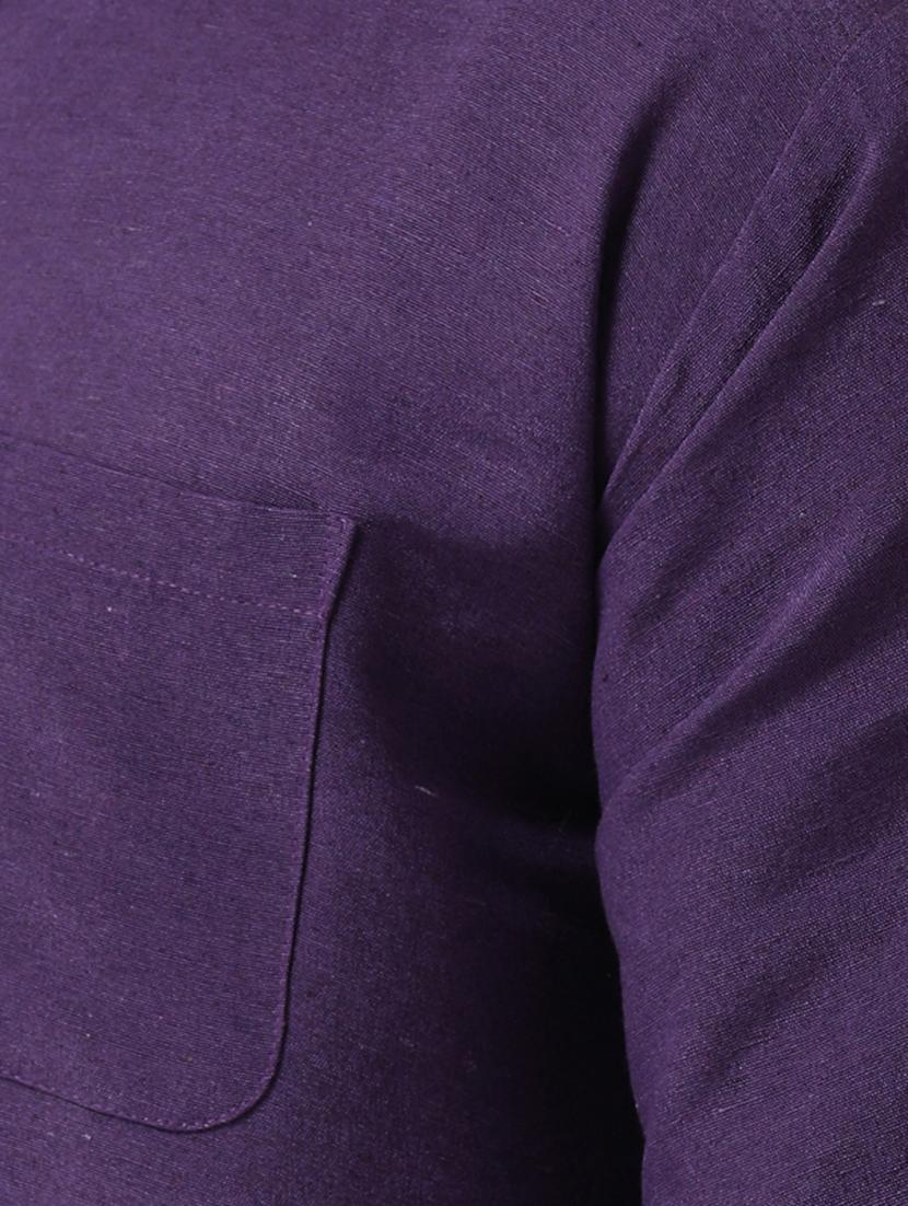 purple solid short kurta - 17341534 - Zoom Image - 5