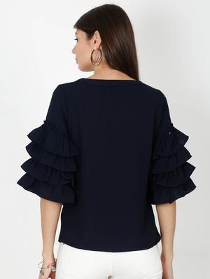 layered bell sleeves top - 17341625 - Standard Image - 3