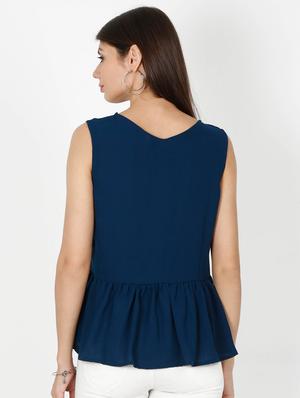 tie front peplum top - 17341626 - Standard Image - 3