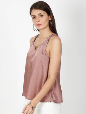 sleeveless satin top - 17341636 - Standard Image - 2