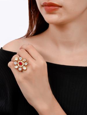 gold brass finger ring - 17341692 - Standard Image - 4