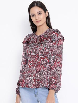 tie up neck peplum top - 17341758 - Standard Image - 2