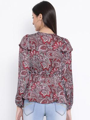 tie up neck peplum top - 17341758 - Standard Image - 3